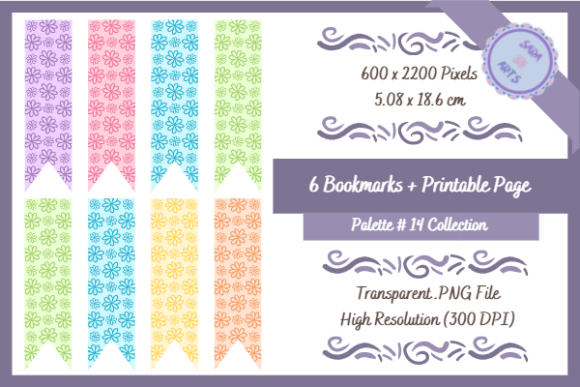 Download Cute Printable Digital Floral Bookmarks - Digital floral Collection