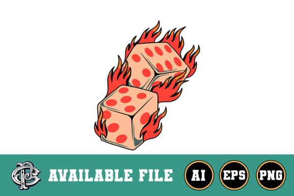 Download Flaming Dice T-shirt Design - Flaming Collection