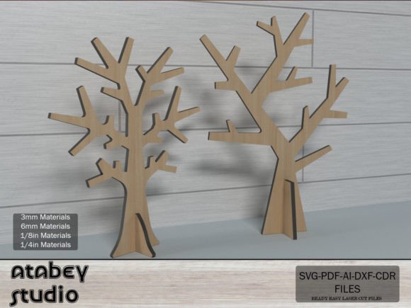 Download Wooden Jewellery Tree Earring Holder SVG - Premium Bundle