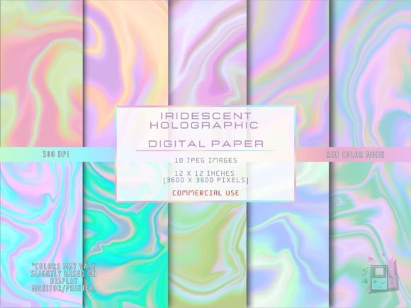 Download Iridescent Holographic Digital Paper - Holographic digital paper Collection