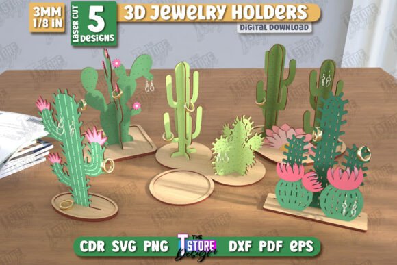 Download Jewelry Display Laser Cut Bundle |Cactus - Premium Resources
