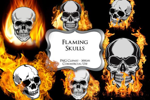 Download Flaming Skulls PNG Clipart Graphics - Flaming Collection