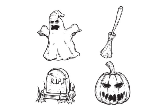 Download Set of Doodle Halloween Icons - Icon Collection