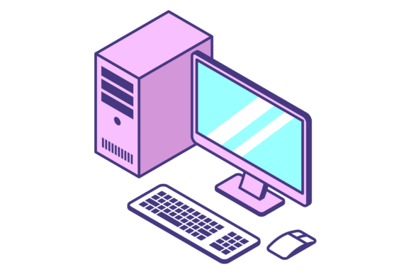 Download Pc Isometric Icon. Personal Computer Wor - Icon Collection