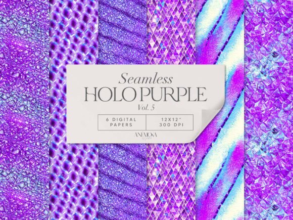 Download Purple Holographic Digital Paper Seamles - Holographic digital paper Collection