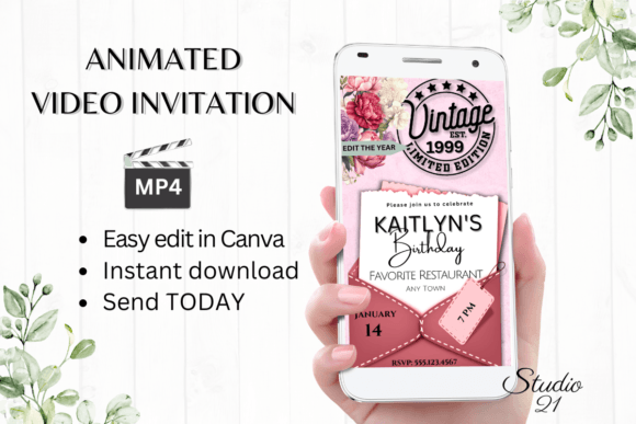 Download Digital Floral Birthday Invitation - Digital floral Collection