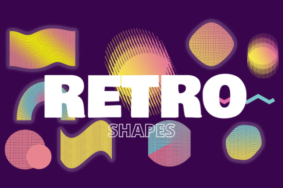 Download Retro Geometric Shapes/ Elements Set - Retro geometric shapes Collection