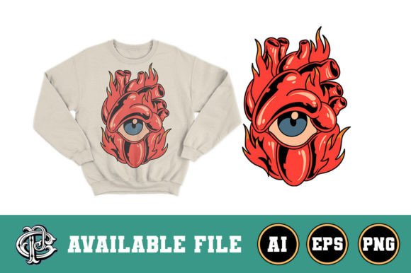 Download Flaming Heart T-shirt Design - Flaming Collection