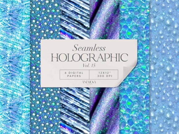 Download Blue Holographic Digital Paper Seamless - Holographic digital paper Collection