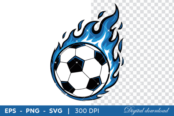 Download Flaming Soccer Ball with Blue Fire - Flaming Collection